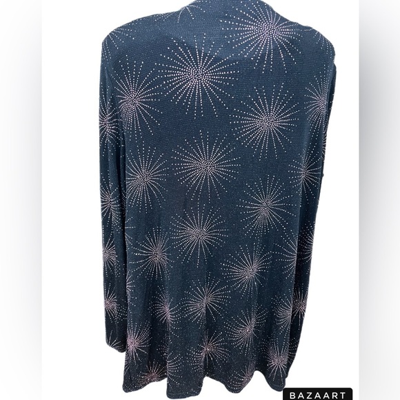 🔥🔥ONYX Nite 2 Piece Sleeveless Top And Jacket. Size 2X Black W/ Pink Sparkle - Picture 3 of 6